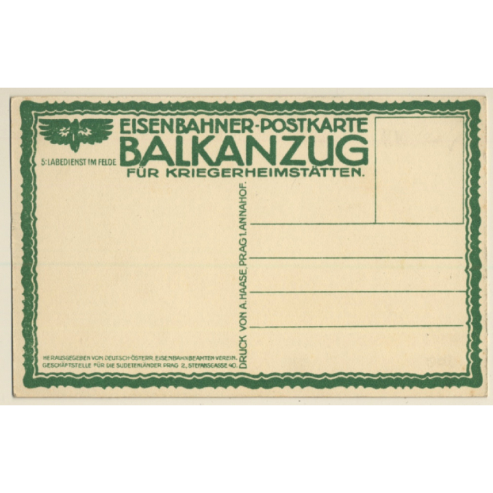 Rotes Kreuz: Balkanzug Für Kriegsheimstätten - Eisenbahner Postkarte (Vintage PC 1910s/1920s)