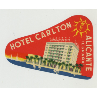 Hotel Carlton - Alicante / Spain (Vintage Luggage Label)