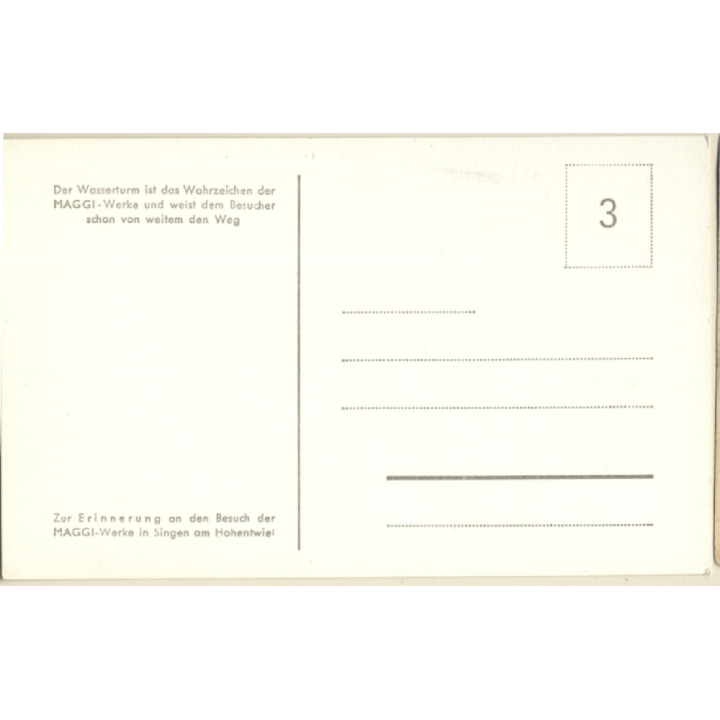 Singen Hohentwiel / Konstanz: Maggi Werke & Wasserturm (Vintage RPPC 1950s)