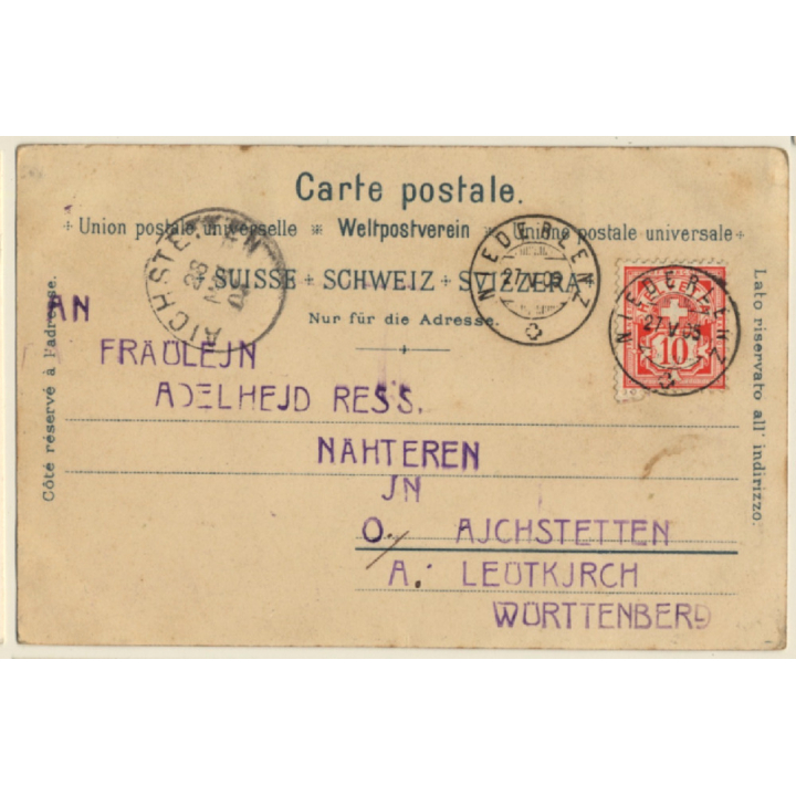 Schwitzerland: Gruss Aus Interlaken (Vintage PC Litho 1905)