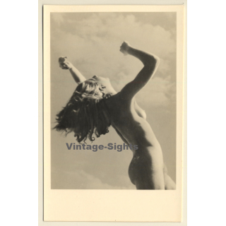 Natural Blonde Nude Beauty On Beach *2 (Vintage RPPC ~1940s/1950s)