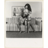 Erotic Study: 2 Semi Nude Girlfriends On Couch *2 / Nylons - Lesbian INT (Vintage Photo KORENJAK 1970s/1980s)