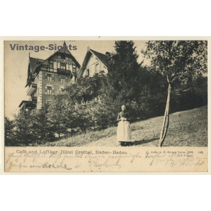 Baden-Baden / Germany: Café Und Luftkur Hotel Grethel (Vintage PC 1898)