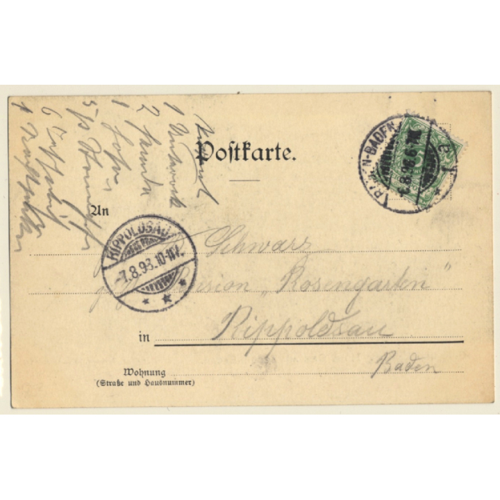 Baden-Baden / Germany: Café Und Luftkur Hotel Grethel (Vintage PC 1898)