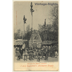 Hagenbeck's Malabaren Truppe / Acrobats - Human Zoo (Vintage PC ~1900s)