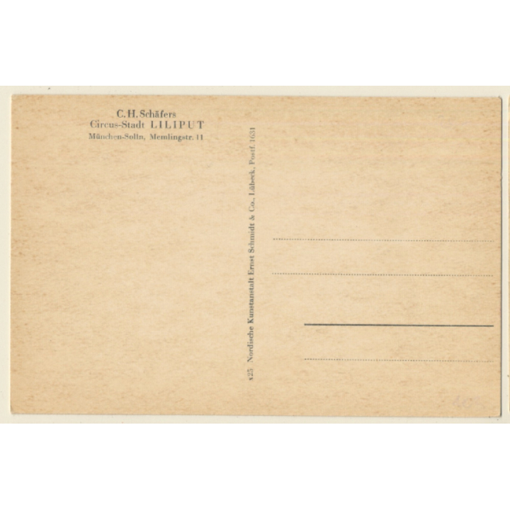 C.H. Schäfers Circus Stadt Lilliput *2 / Human Zoo (Vintage PC ~1940s)