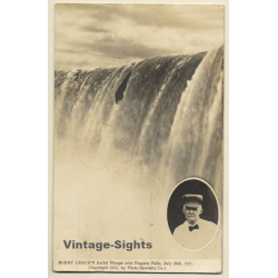 Bobby Leach's Awful Plunge Over Niagara Falls (Vintage PC 1912)