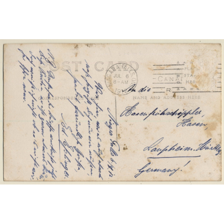 Bobby Leach's Awful Plunge Over Niagara Falls (Vintage PC 1912)