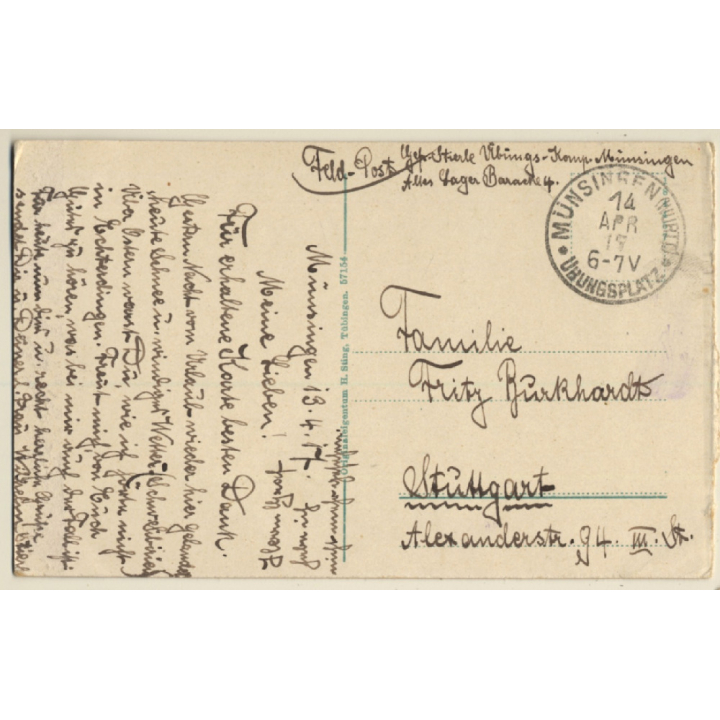 Münsingen: Königl. Postamt Im Barackenlager / Truppenübungsplatz (Vintage PC 1917)