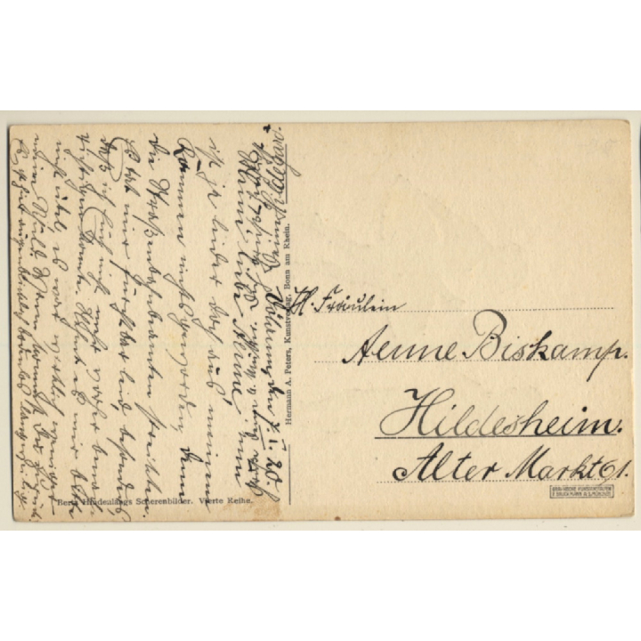 Berta Hindenlang: Zirkuspause / Scherenschnitt (Vintage PC 1920)