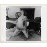 Erotic Study: 2 Nude Girlfriends Kneeling In Front Of Fire Place / Lesbian INT (Vintage Photo KORENJAK 1970s/1980s)