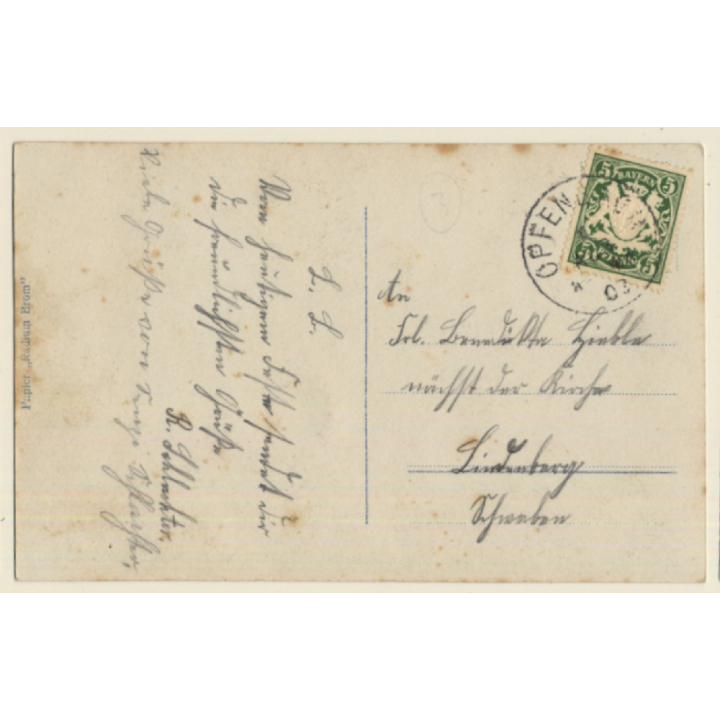 Portrait Of Blonde Baby Girl  With Curls (Vintage RPPC ~1910s)