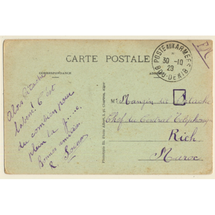 Bou-Denib / Morocco: Intérieur De La Redoute / Bureau De La Place (Vintage PC 1928)