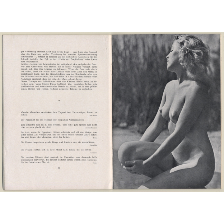 Paradies Nr. 1: Zeitschrift Für Freie & Ästhetische Lebensform (Vintage Nude Magazine 1950s)