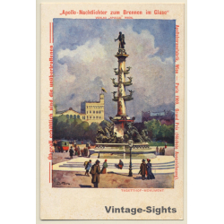 Vienna / Austria: Tegetthof-Monument - Apollo Nachtlichter (Vintage PC 1900s)