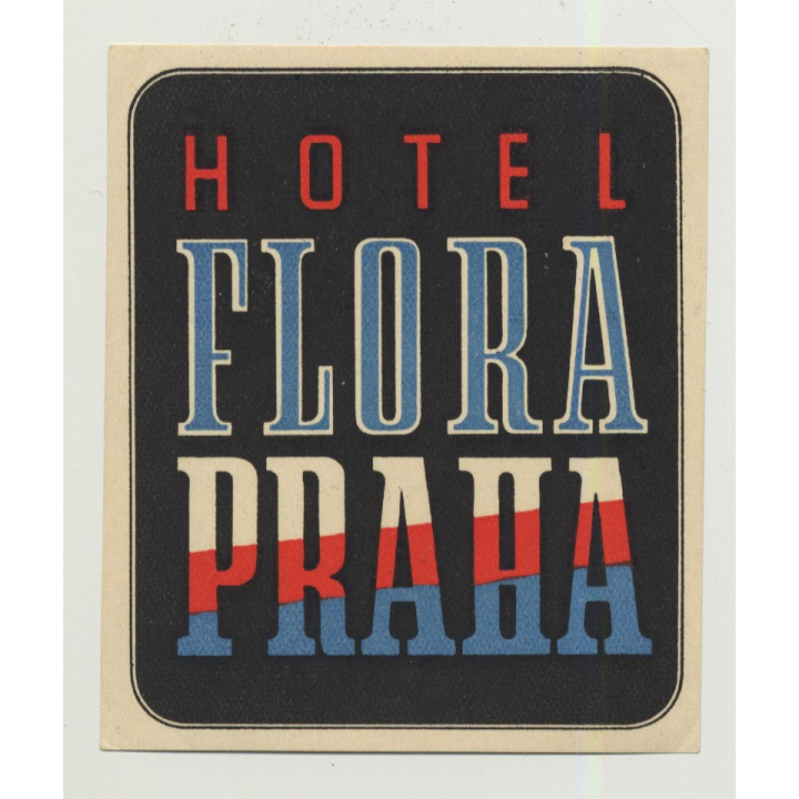Hotel Flora (2) - Praha (Prague) / Czech Republic (Vintage Luggage Label)