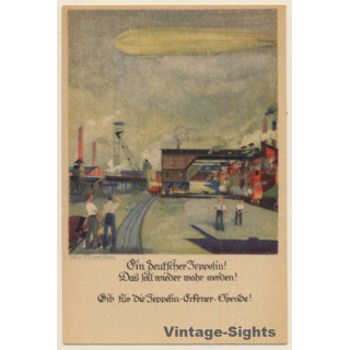 Otto Amtsberg: Ein Deutscher Zeppelin (Vintage Artist PC 1920s)