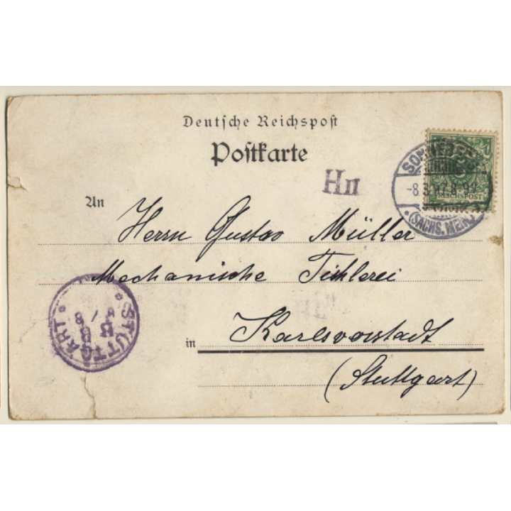 Germany: Gruss Aus Sonneberg (Vintage PC Litho 1897)