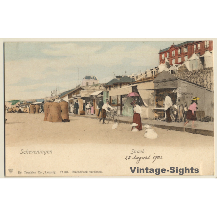 Scheveningen / Netherlands: Strand / Beach Scene (Vintage PC 1902)