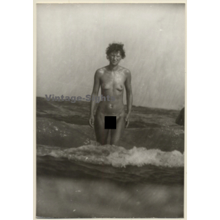 Sporty Slim Suntanned Nude In Baltic Sea (Vintage Photo GDR ~1980s)
