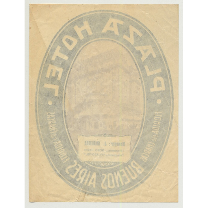Plaza Hotel - Buenos Aires / Argentina (Vintage Luggage Label)