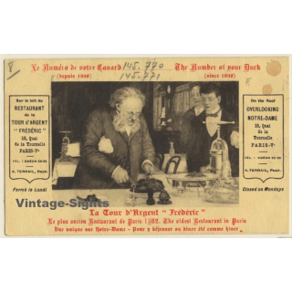 Paris: La Tour D'Argent Frederic / Numero De Votre Canard (Vintage PC ~1910s)