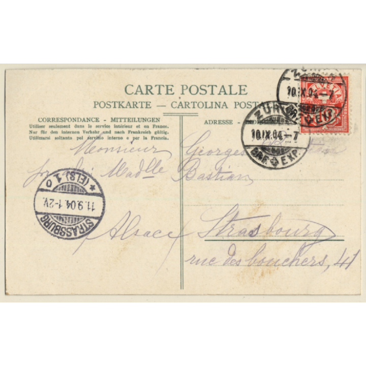 Zürich: Alkoholfreies Restaurant - Zürichberg (Vintage PC 1904)