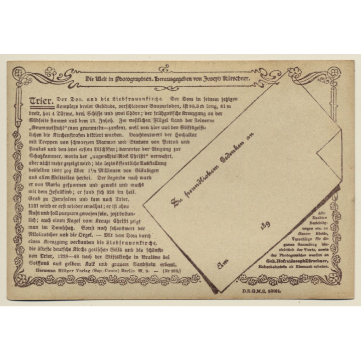 Trier: Dom & Liebfrauenkirche / Hermann Hillger Verlag (Vintage RPPC 1898)