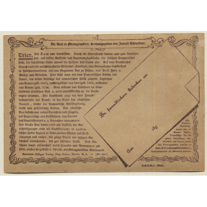 Trier: Der Dom Von Nordosten / Hermann Hillger Verlag (Vintage RPPC 1898)