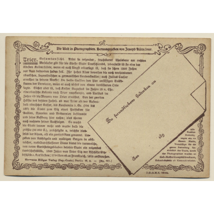 Trier: Gesamtansicht / Hermann Hillger Verlag (Vintage RPPC 1898)