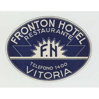Fronton Hotel - Vitoria / Spain (Vintage Luggage Label)