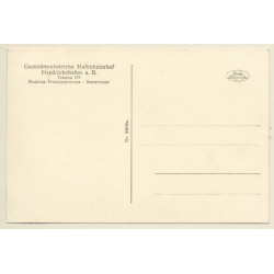 Friedrichshafen / Germany: Luftschiff Graf Zeppelin - Hafenbahnhof (Vintage RPPC ~1930s)