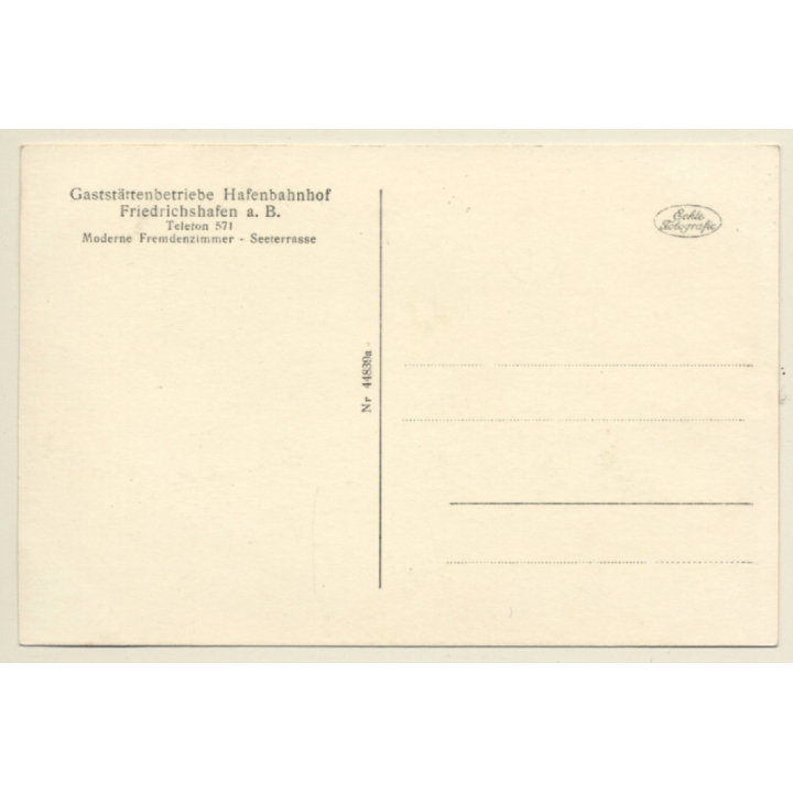 Friedrichshafen / Germany: Luftschiff Graf Zeppelin - Hafenbahnhof (Vintage RPPC ~1930s)