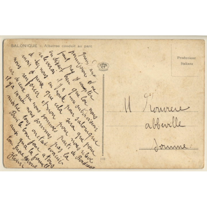 Thessaloniki: German Fighter Plane Albatros Landed In Park (Vintage PC 1910s)