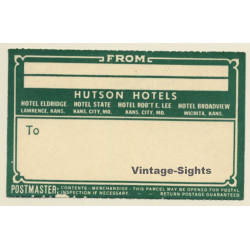 Kansas / USA: Hutson Hotels (Vintage Luggage Label)