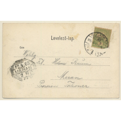 Budapest / Hungary: Lánezhid - Kettenbrücke (Vintage PC 1905)