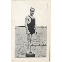 Record Apnoea Diver Harold Whitey Packman (Vintage PC ~1920s)