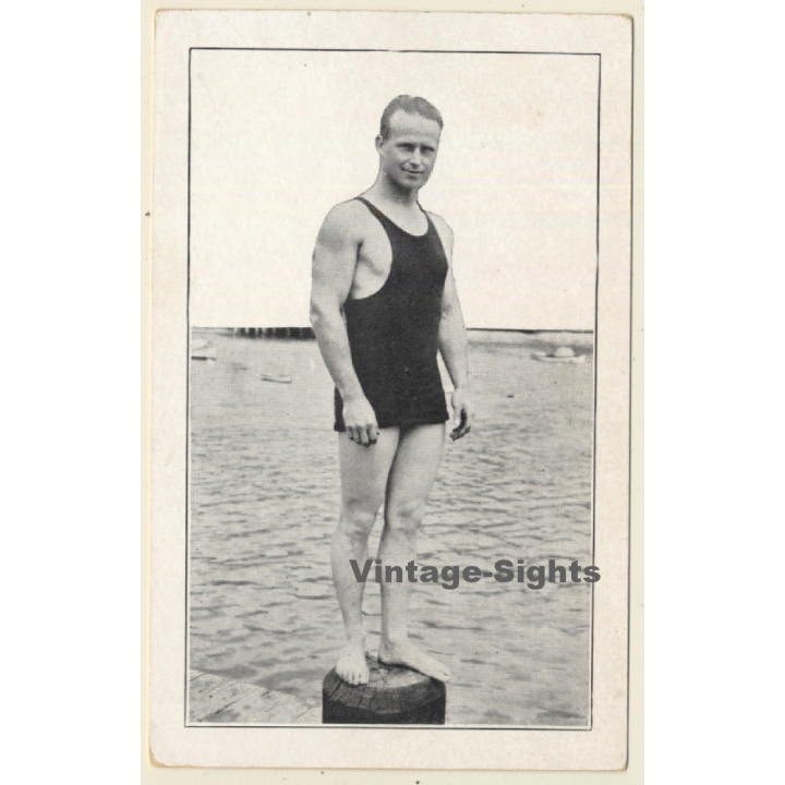 Record Apnoea Diver Harold Whitey Packman (Vintage PC ~1920s)