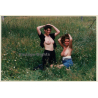 2 Natural Topless Females On Meadow *2 / Boobs (Vintage Photo ~1990s)