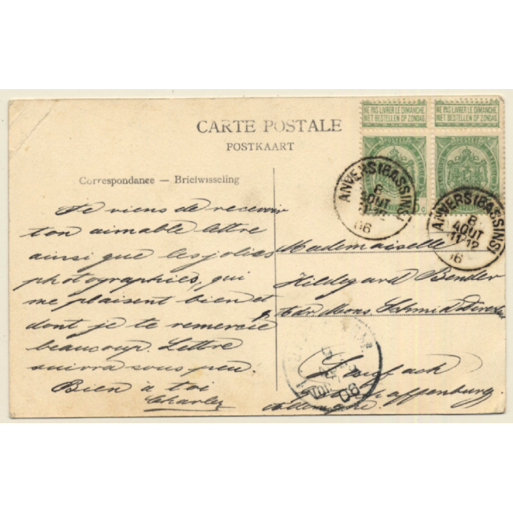 Antwerp: Reception Of The English Cruiser Antrim (Vintage PC 1906)