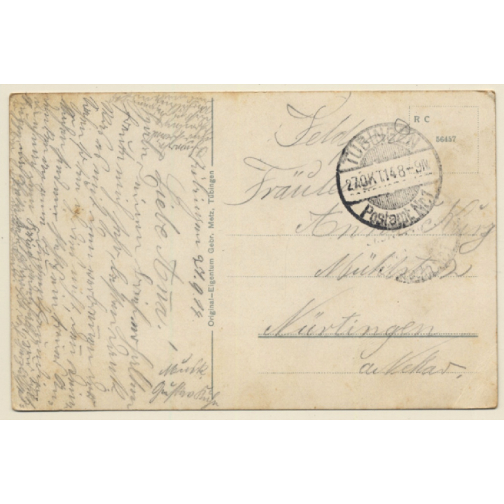 Tübingen Am Neckar: Partie Mit Eberhardsbrücke (Vintage PC 1914)