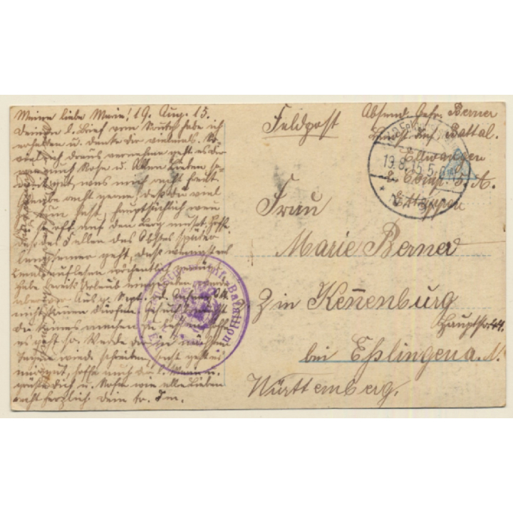 Aus Grosser Zeit: Kaiser Wilhelm II, Hindenburg, Ludendorff, Prinzen, Generalstab (Vintage RPPC 1915)