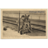 Rotes Kreuz: Sanitätshund Troll & Verwundeter (Vintage PC ~1915)