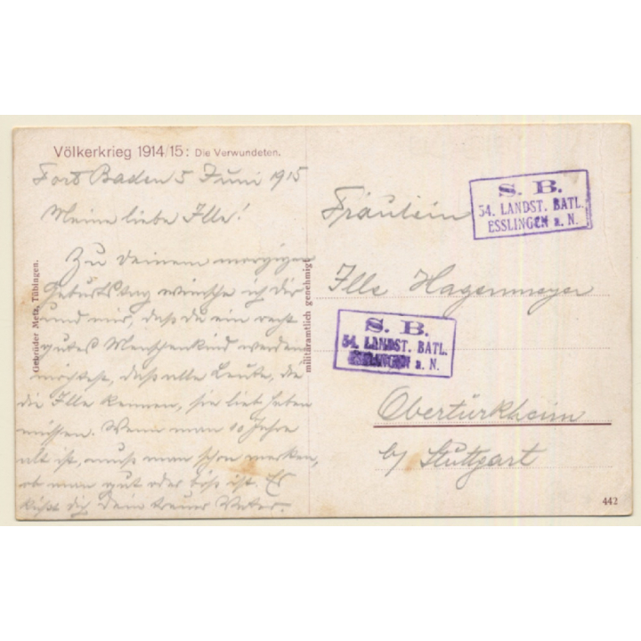 Rotes Kreuz: Die Verwundenten - Völkerkrieg 1914/1915 (Vintage PC)