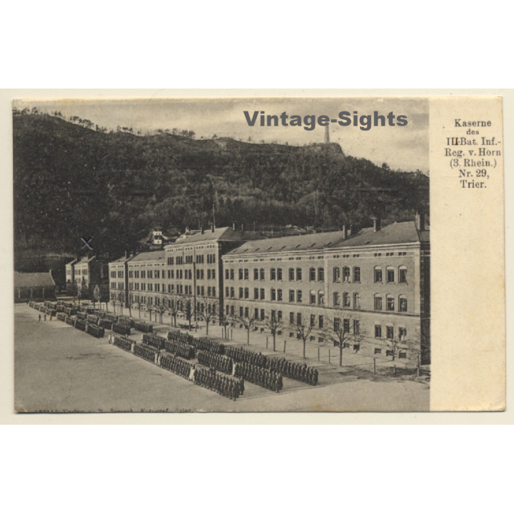 Trier / Germany: Kaserne III.Bat. Inf.-Reg. V. Horn (3.Rhein) (Vintage PC 1909)