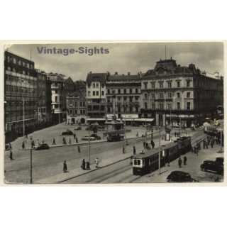 Brno / Czechia: Námesti Svobody - Freedom Square (Vintage RPPC 1955)