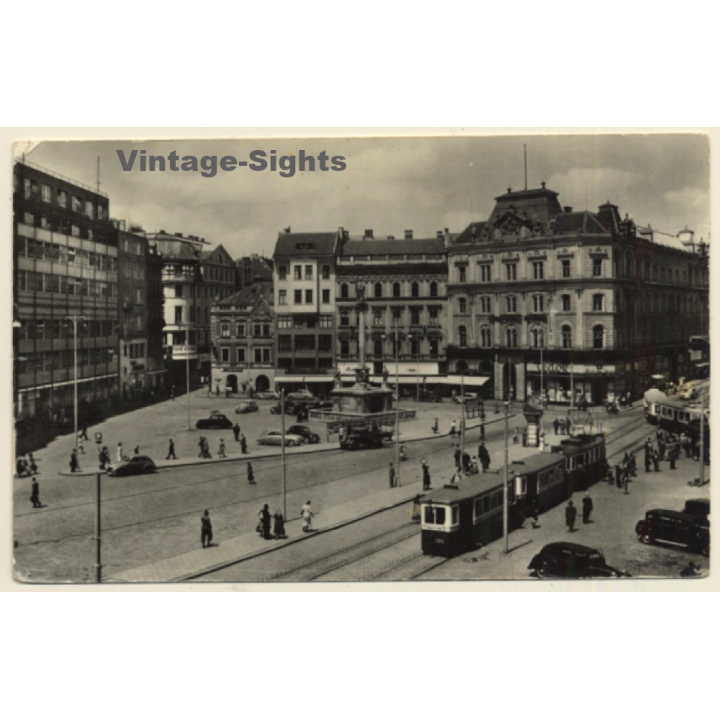 Brno / Czechia: Námesti Svobody - Freedom Square (Vintage RPPC 1955)