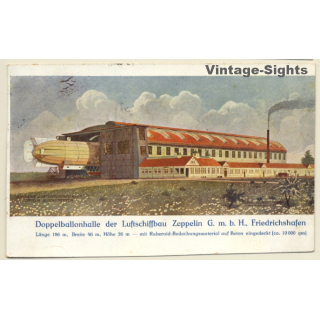 Friedrichshafen: Doppelballonhalle Luftschiffbau Zeppelin (Vintage PC 1913)