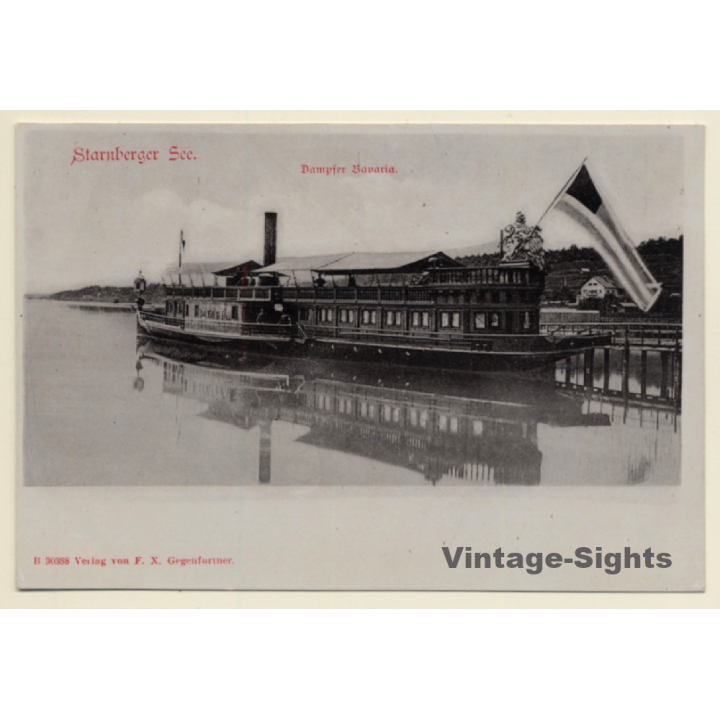 Starnberger See: Dampfer Bavaria / Steamer (Vintage PC 1900s)