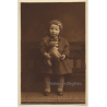G.Haltermann / Eckernförde: Little Girl With Stuffed Animal (Vintage Photo 1920s/1930s)